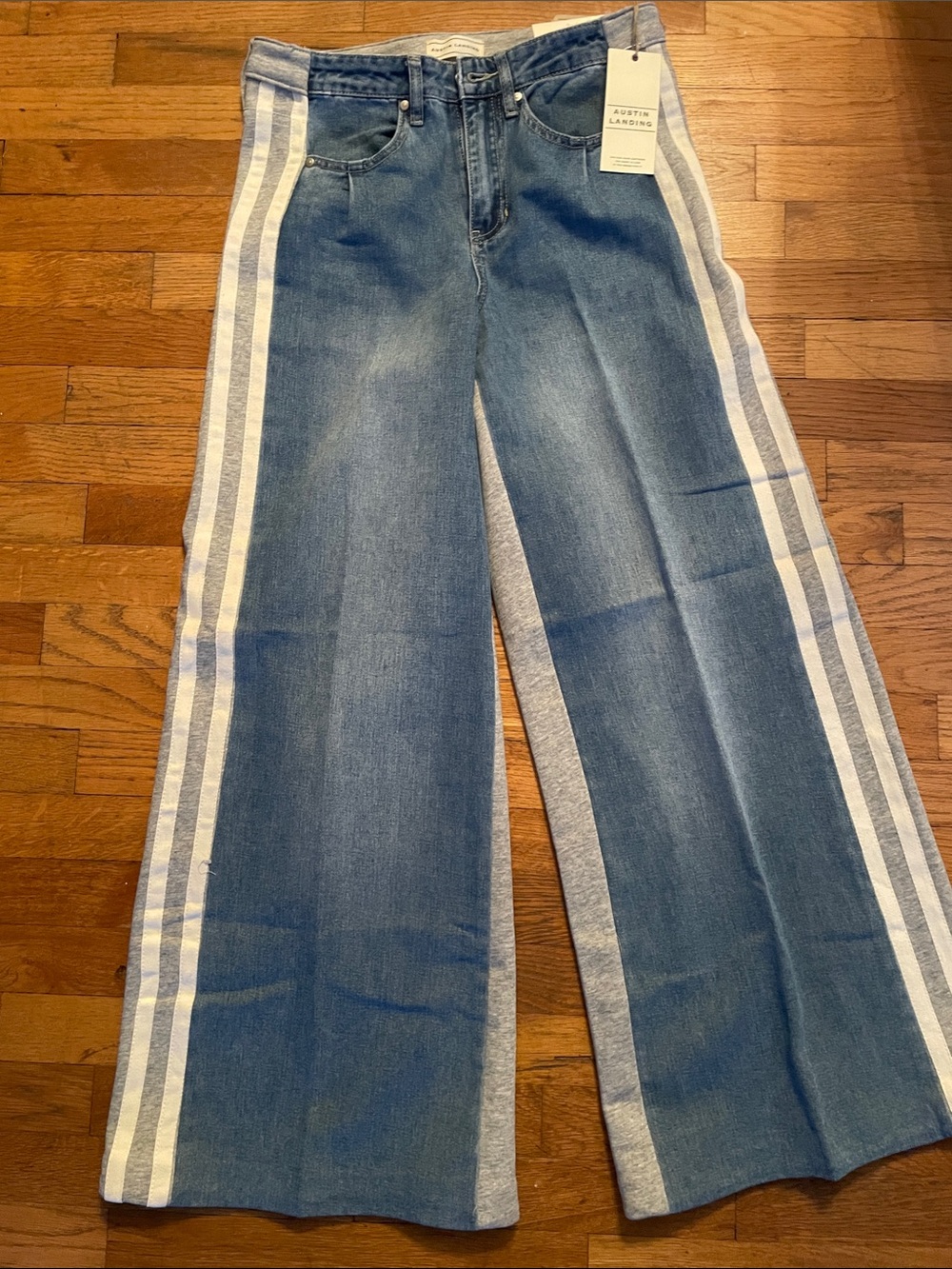 Austin Landing Two-Tone Denim Sweat Pants